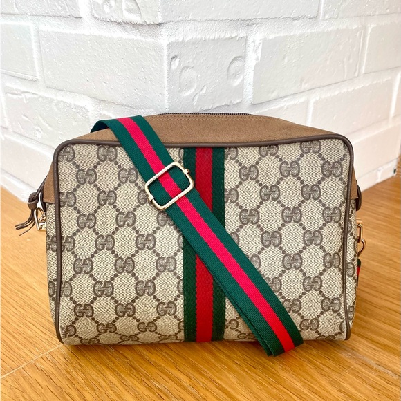 Gucci Authentic Ophidia Sherry Line Monogram Crossbody Bag - Picture 1 of 11
